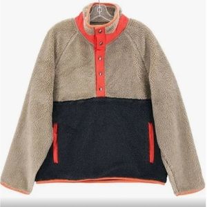 Todd Snyder Sherpa Colorblock Snap Mock Fleece Jacket Pullover (Men’s Medium)